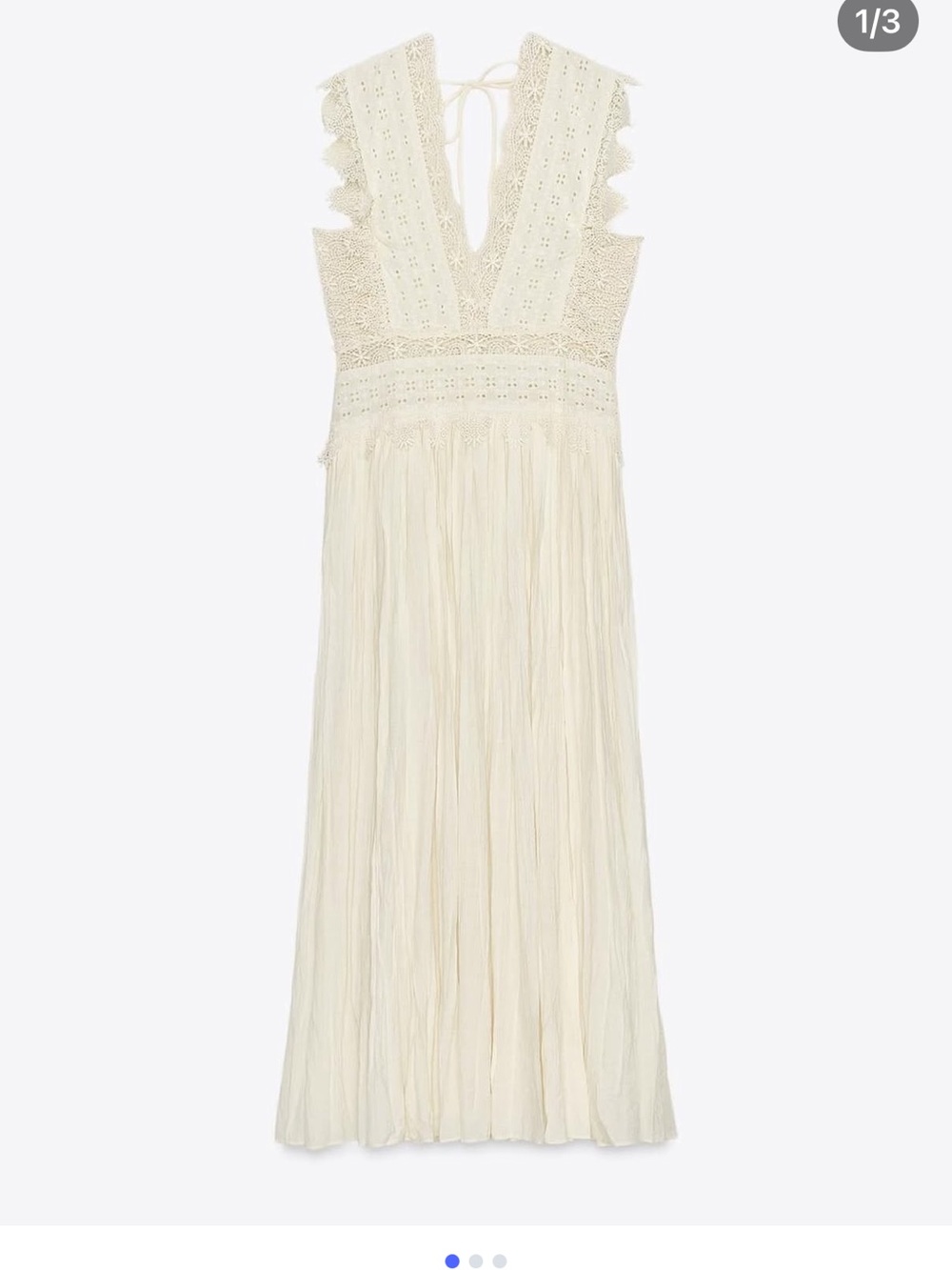 Zara Women’s Cream Crochet Bodice Maxi Dress